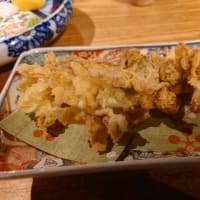 岡崎　炭焼きと天ぷら 陽なので一人酒　～のれそれ、ワカサギの天ぷら、ふきのとうの天ぷら、ヤリイカのお刺身、手羽先の一夜干しなど～