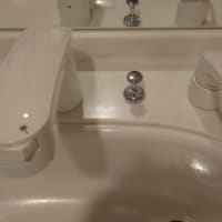 洗面所の混合栓レバー、水漏れです