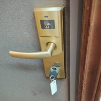 このホテルでは、見たことのないドアの開け方が・・