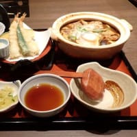 「和食麺処サガミ スワンガーデン安曇野店」で、みそ煮込和膳と北海道メロンの夕食。