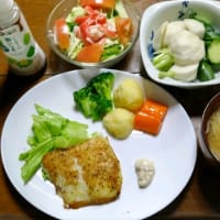6/26　ばんごはん　鱈ムニエル