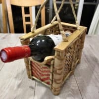 竹でできたワインボトルホルダー　パニエ