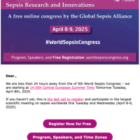 お知らせ　世界敗血症会議　5th World Sepsis Congress　2025年4月8日・9日