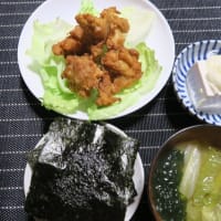 ごくうま鶏のから揚げと味噌汁、炊屋食堂の田舎定食・・・庶民の味。