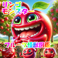 🍎【閲覧注意】りんごモンスターが可愛すぎて人生変わる!?「フルーツ怪獣図鑑」 #フルーツ #くだもの #りんご