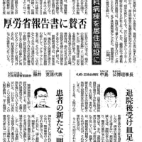 北海道新聞　2014年7月10日　「精神科病棟を居住施設に　～厚労省報告書に賛否～」