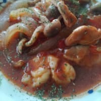 鶏肉のトマト煮　じゃがいもと茄子の煮物