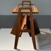 French Modernist Side Table Book Holder Reconstruction Period 1950s