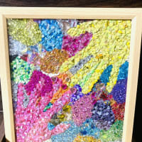 献血ルームさんに卵の殻アートを直接寄贈しました🖼️