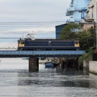 高島貨物線のＥＦ６５と横浜ベイブリッジ