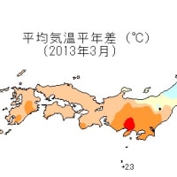 3月の記録的高温と、北海道の残雪