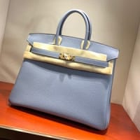 エルメス バーキン25 ブルーラン トゴ ゴールド金具