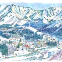 雪景色を描きにスキー場へ