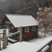 山荘の初雪