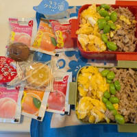 三色丼のお弁当＆旦那が作ってくれた晩御飯
