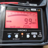 昨日の続きで．．．初回は芯線とアース間の高圧絶縁抵抗測定で絶縁抵抗値を確認してみる．．．。