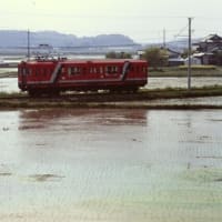 日立電鉄3000形　田植え期の水田地帯を走る　1999-05-03
