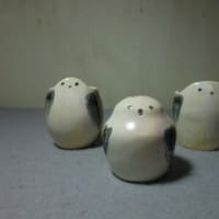 雪の妖精「シマエナガ」の器／生徒さんの新作