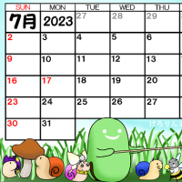 そら豆ゴースト2023年7月カレンダー
