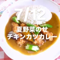 令和7年7月12日の日替わり定食(850円)は、夏野菜のせチキンカツカレーです