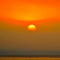 入梅前の荒尾海岸の夕陽・・・2025年6月