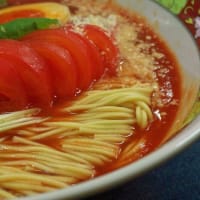 「とまと」らぁ麺Ⅰ＠麺天坊　イタリアのオステリアで提供しそうな遊びのラーメン(#^.^#)