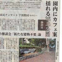 タイムリーな静岡新聞「城北公園報道」！  静岡市には、懇談会の意見を活かして「総合的な判断」を求めたいものです。