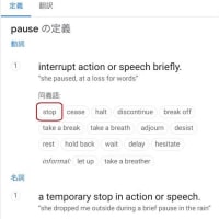 Pause の定義　Google翻訳