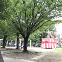 近くの公園で夏祭り