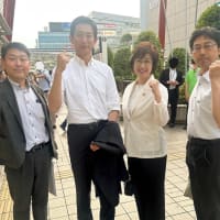 ７月３日　本日は第27回参議院議員通常選挙が告示日を迎え、鈴木大地候補、武見敬三候補の街頭演説へ向かいました