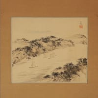 いい加減な保管箱　渓山帆影図　平福百穂筆　その１４９