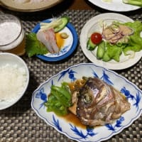 丸ごと１尾の鯛でお刺身と兜煮
