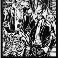 Eva 渚カヲル 切り絵下絵 一刀入魂