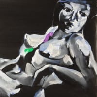 #nude female #monochrome #oil painting #casein base