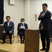 6月20日　本日は都議会議員選挙8日目を迎え、青柳福祉センターで本橋たくみ都議候補による個人演説会を行いました