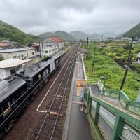 昨日は土曜日ななつ星の日　肥薩おれんじ鉄道湯浦駅にて