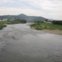 今朝の北上川 @明治橋