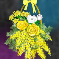 春の花の花かご