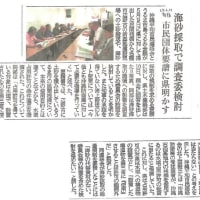 平安座島の石油基地の民間桟橋からの辺野古埋立土砂搬出は、第三者への「賃貸」であり、水域占用の許可条件に違反する。県は、何故、安和桟橋当時の見解を後退させ、承認するのか？　６月１０日、土建部長交渉の報告