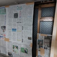 新聞紙のカーテン