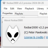 foobar2000 v2.2 preview 2024-04-26 がリリースされました。