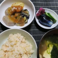 たこの炊き込みご飯と味噌田楽、炊屋食堂の田舎定食・・・庶民の味。