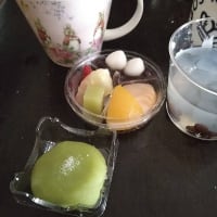 早苗餅とあんみつ