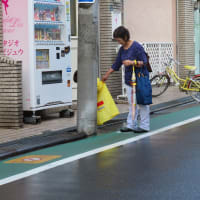 長靴浸水テスト　Les bottes en caoutchouc.