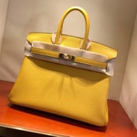 エルメス バーキン25 ジョーヌアンブル トゴ ゴールド金具