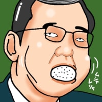 石破総理おにぎりを食べるの図