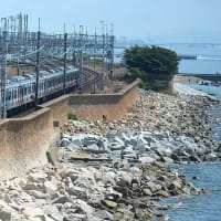 紫式部トレイン潮風浴びて海沿い走る