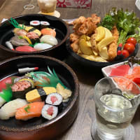 田植えの夜はお寿司♪