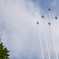 大阪城公園でブルーインパルス