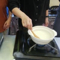 萬福寺で、豆腐作り体験